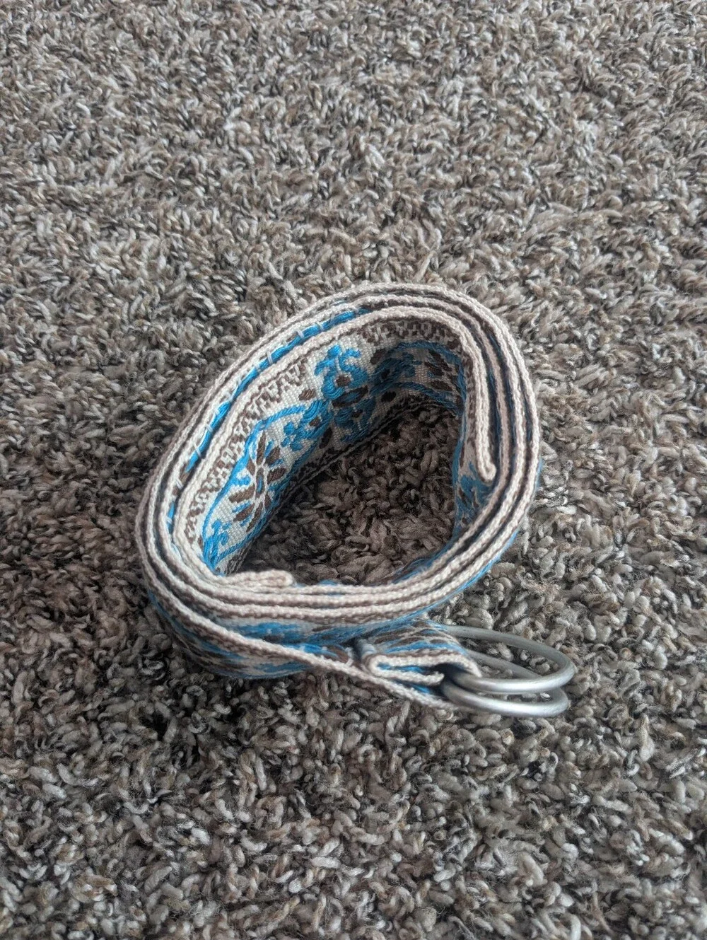 Vintage Boho Woven Tapestry Belt Turquoise